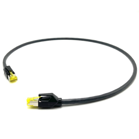 CAT.6A ethernet cable with black RJ45 boots
