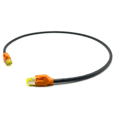 CAT.6A ethernet cable with orange RJ45 boots