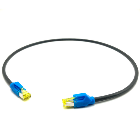 CAT.6A ethernet cable with blue RJ45 boots
